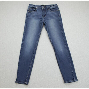1822 Jeans Womens 8 Blue Cotton Blend Stretch Skinny Dark Wash Mid Rise